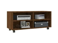 Outlet vidaXL TV-Schrank mit Rollen Braun Eiche 90x35x35 cm Holzwerkstoff