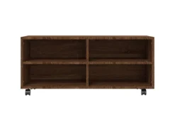 Outlet vidaXL TV-Schrank mit Rollen Braun Eiche 90x35x35 cm Holzwerkstoff