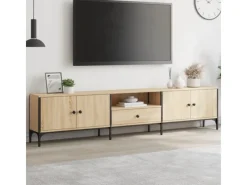 vidaXL TV-Schrank mit Schublade Sonoma-Eiche 200x25x44cm Holzwerkstoff