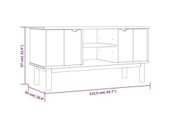 Hot vidaXL TV-Schrank OTTA 113,5x43x57 cm Massivholz Kiefür