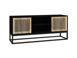 vidaXL TV-Schrank Schwarz 105x30x45 cm Holzwerkstoff und Eisen