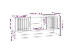 vidaXL TV-Schrank Schwarz 105x30x45 cm Holzwerkstoff und Eisen