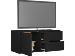 vidaXL TV-Schrank Schwarz 80x34x36 cm Holzwerkstoff