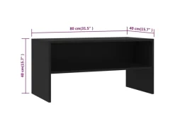 vidaXL TV-Schrank Schwarz 80x40x40 cm Holzwerkstoff