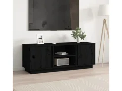 Online vidaXL TV-Schrank Schwarz 110x35x40,5 cm Massivholz Kiefür Modell 1