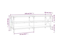 New vidaXL TV-Schrank Schwarz 140x40x50 cm Holzwerkstoff