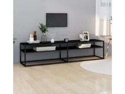 vidaXL TV-Schrank Schwarz 180x40x40,5 cm Hartglas