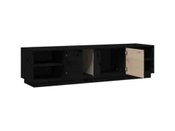 vidaXL TV-Schrank Schwarz 156x40x40 cm Massivholz Kiefür