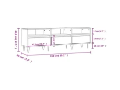 Outlet vidaXL TV-Schrank Schwarz 150x30x44,5 cm Holzwerkstoff Modell 5