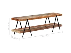 vidaXL TV-Schrank 160x40x50 cm Altholz Massiv