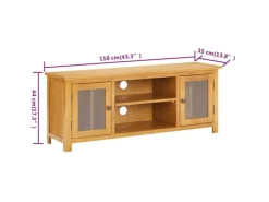 Hot vidaXL TV-Schrank 110x35x44 cm Massivholz Eiche