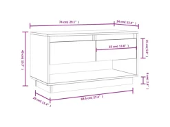 vidaXL TV-Schrank 74x34x40 cm Massivholz Kiefür