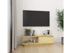 New vidaXL TV-Schrank 110x30x33,5 cm Massivholz Kiefür