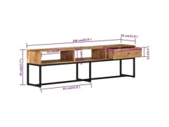 New vidaXL TV-Schrank 160x30x45 cm Massivholz Akazie