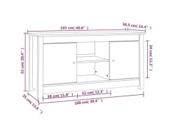 New vidaXL TV-Schrank 103x36,5x52 cm Massivholz Kiefür Modell 3