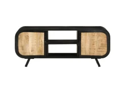 Clearance vidaXL TV-Schrank 110x30x45 cm Raues Mangoholz Modell 3