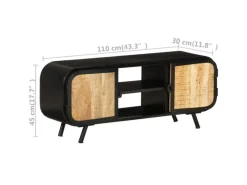 Clearance vidaXL TV-Schrank 110x30x45 cm Raues Mangoholz Modell 3
