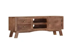 vidaXL TV-Schrank 110x30x40 cm Raues Mangoholz Modell 1