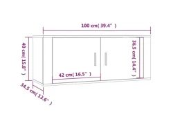 Online vidaXL TV-Wandschrank Grau Sonoma 100x34,5x40 cm