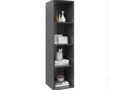 vidaXL TV-Wandschrank Hochglanz-Grau 37x37x142,5 cm Holzwerkstoff