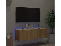 vidaXL TV-Wandschrank mit LED-Leuchten Sonoma-Eiche 100x35x31 cm
