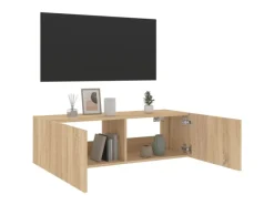vidaXL TV-Wandschrank mit LED-Leuchten Sonoma-Eiche 100x35x31 cm