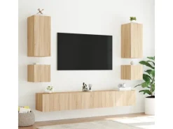 vidaXL TV-Wandschrank mit LED-Leuchten Sonoma-Eiche 100x35x31 cm