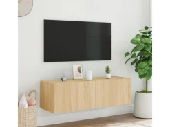 vidaXL TV-Wandschrank mit LED-Leuchten Sonoma-Eiche 100x35x31 cm