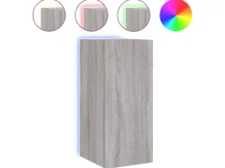 vidaXL TV-Wandschrank mit LED-Leuchten Grau Sonoma 30,5x35x70 cm
