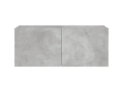 vidaXL TV-Wandschrank mit LED-Leuchten Betongrau 100x35x41 cm