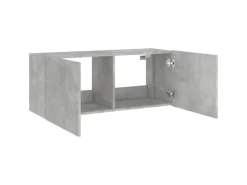 vidaXL TV-Wandschrank mit LED-Leuchten Betongrau 100x35x41 cm