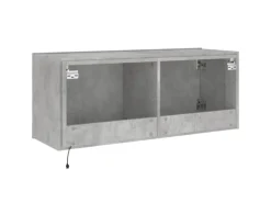 vidaXL TV-Wandschrank mit LED-Leuchten Betongrau 100x35x41 cm