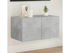Outlet vidaXL TV-Wandschrank mit LED-Leuchten Betongrau 60x35x31 cm