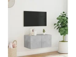 Outlet vidaXL TV-Wandschrank mit LED-Leuchten Betongrau 60x35x31 cm