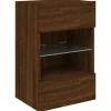 vidaXL TV-Wandschrank mit LED-Leuchten Braun Eichen-Optik 40x30x60,5cm