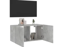Clearance vidaXL TV-Wandschrank mit LED-Leuchten Betongrau 80x35x41 cm