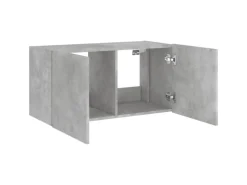 Clearance vidaXL TV-Wandschrank mit LED-Leuchten Betongrau 80x35x41 cm