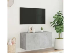Clearance vidaXL TV-Wandschrank mit LED-Leuchten Betongrau 80x35x41 cm