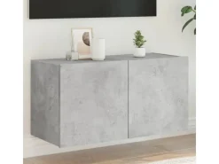 Clearance vidaXL TV-Wandschrank mit LED-Leuchten Betongrau 80x35x41 cm