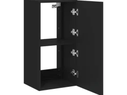 vidaXL TV-Wandschrank mit LED-Leuchten Schwarz 40,5x35x80 cm