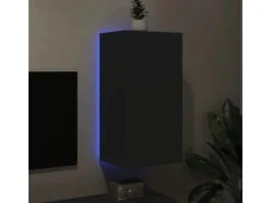 vidaXL TV-Wandschrank mit LED-Leuchten Schwarz 40,5x35x80 cm