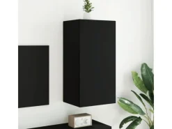 vidaXL TV-Wandschrank mit LED-Leuchten Schwarz 40,5x35x80 cm