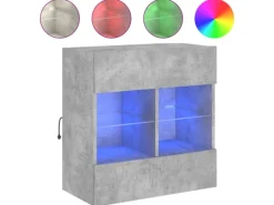 vidaXL TV-Wandschrank mit LED-Leuchten Betongrau 58,5x30x60,5 cm