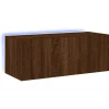 vidaXL TV-Wandschrank mit LED-Leuchten Braun Eichen-Optik 80x35x31 cm