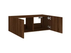 vidaXL TV-Wandschrank mit LED-Leuchten Braun Eichen-Optik 80x35x31 cm