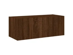 vidaXL TV-Wandschrank mit LED-Leuchten Braun Eichen-Optik 80x35x31 cm