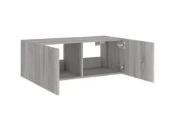 vidaXL TV-Wandschrank mit LED-Leuchten Grau Sonoma 80x35x31 cm