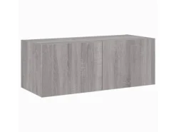 vidaXL TV-Wandschrank mit LED-Leuchten Grau Sonoma 80x35x31 cm