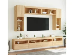 Online vidaXL TV-Wandschrank mit LED-Leuchten Sonoma-Eiche 60x30x40 cm