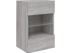 Sale vidaXL TV-Wandschrank mit LED-Leuchten Grau Sonoma 40x30x60,5 cm